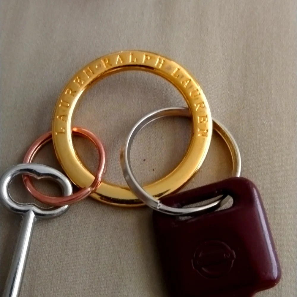 Lauren Ralph Lauren Gold (color) key chain ring 1S - Picture 1 of 5